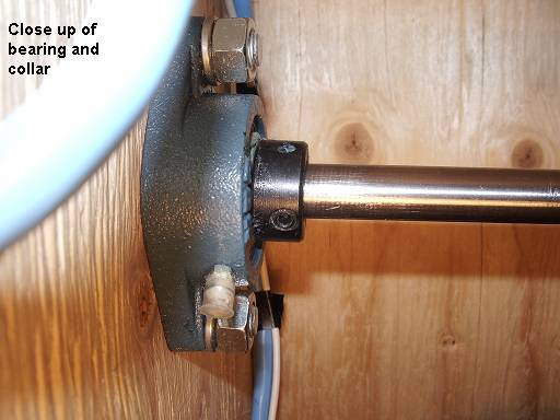 Motorized Grain Mill - Close up of bearing and collar