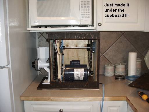 Motorized Grain Mill - Just made it under the cupboard